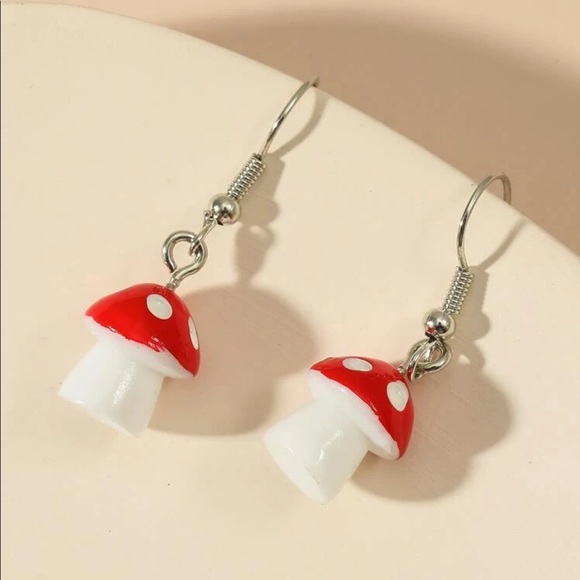 New mushroom drop earrings - Picture 2 of 2